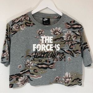 Nike “The Force Is Female” Cropped Floral Shirt